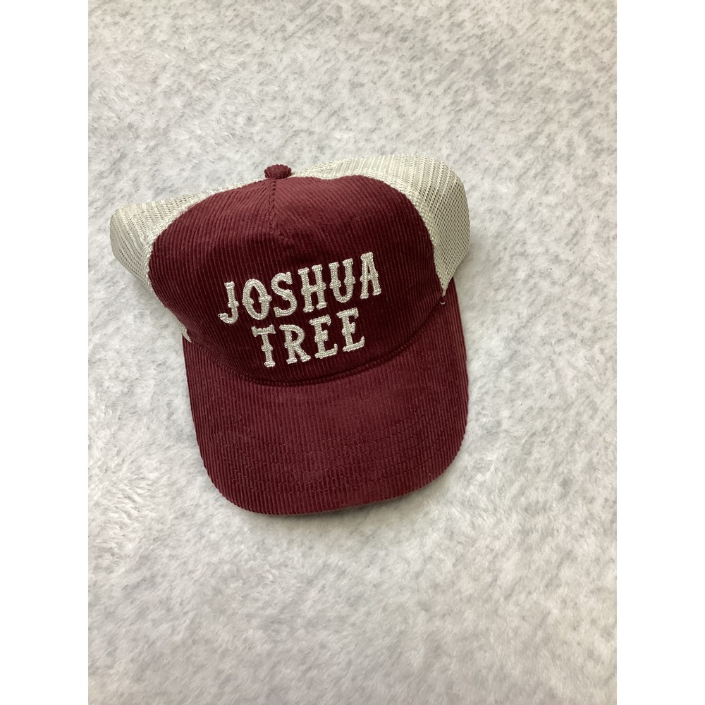 Mad Engine Joshua Tree Corduroy Trucker Hat Burgundy Cream Mesh Snapback Cap…